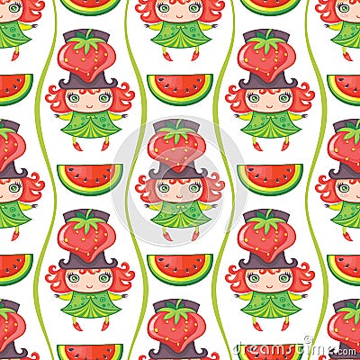 Seamless Fruity patterns series Vector Illustration