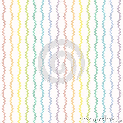 Seamless funky pattern. Vector illustration with rainbow zigzag shapes, lines Vector Illustration
