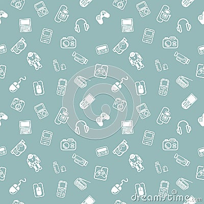 Seamless gadgets background texture Vector Illustration