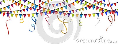seamless garland and streamers background Vector Illustration