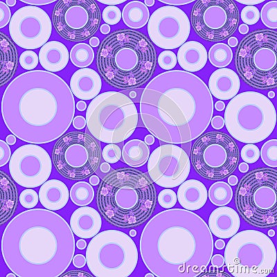 Seamless geometric abstract background decorative different size circles with patterns, rings, mandala, pattern suitable for the Stock Photo