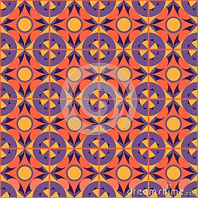 Seamless geometric abstract orange pattern Vector Illustration