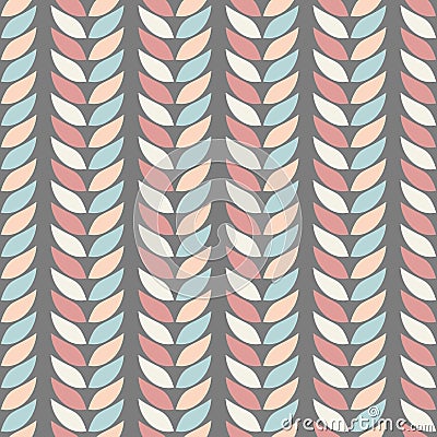 Seamless geometric background patterns of leaves in pastel colours on a background of graphite Vector Illustration