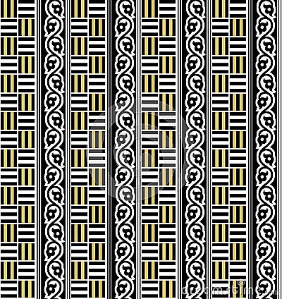 Seamless Geometric black and gold pattern Stock Photo