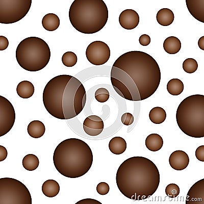 Seamless geometric circle pattern, chocolate balls Vector Illustration