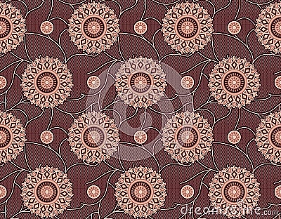 Seamless geometric floral pattern Stock Photo