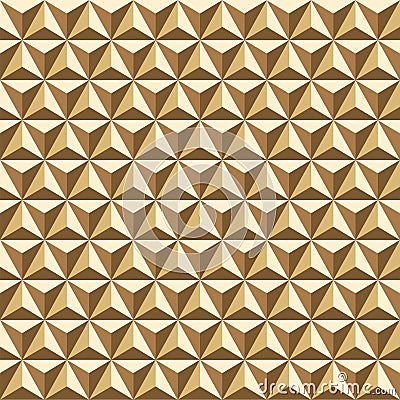 Seamless geometric gold triangle pattern background. Stock Photo