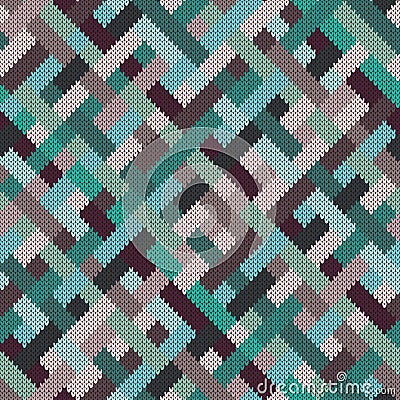 Seamless geometric knitted pattern Vector Illustration