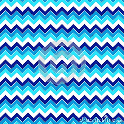 Seamless geometric pattern of broken lines of light and dark blue shades, zigzag, on a white background Vector Illustration