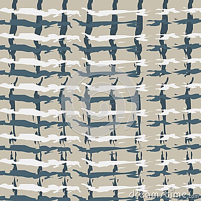 Seamless geometric pattern in cute caged on burlap fond. Print for textile, fabric manufacturing, wallpaper, covers, surface, wrap Vector Illustration