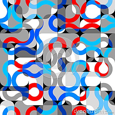 Seamless vector square pattern. Abstract color background. Vector Illustration