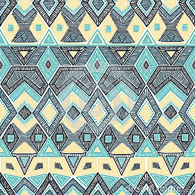 Seamless geometric pattern. Embroidery motifs. Handmade. Vector. Vector Illustration