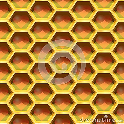 Seamless Geometric Pattern Of Heart In The Honeycomb. Vector Illustration Vector Illustration