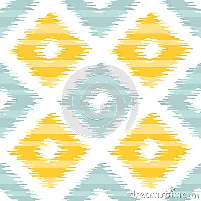 Seamless geometric pattern, ikat fabric style. Vector Illustration