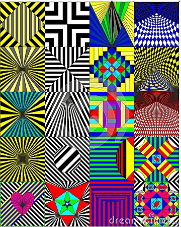 Seamless geometric pattern illustra illusion Stock Photo