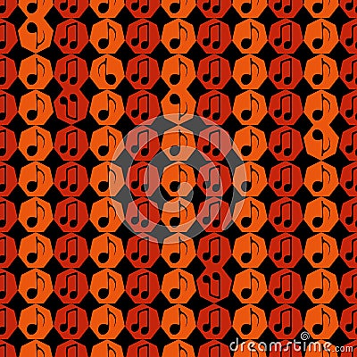 Seamless geometric pattern with music notes Vector Illustration