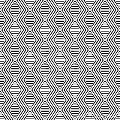 Nested hexagons seamless vector pattern design Vector Illustration