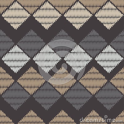 Seamless geometric pattern. The texture of the squares. Knitted texture. Stock Photo