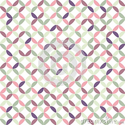 Seamless geometric pattern vector abstract background design of circles made with colorful ellipse shaped elements which creates w Vector Illustration