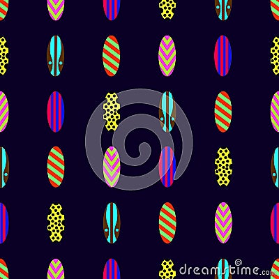 Seamless geometric pattern vector abstract design with colorful various types of candy or egg looking ellipses colorful background Vector Illustration