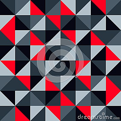 Seamless geometric pattern vector background abstract modern contemporary design art with colorful mosaic like fitted triangles Vector Illustration