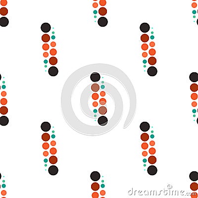 Seamless geometric pattern vector background with various circles rounds colorful design abstract vintage retro art turquoise blu Vector Illustration
