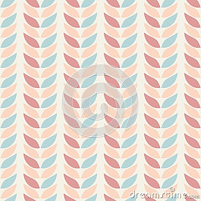 Seamless geometric patterns background leaves in pastel colors on a beige background. Abstract leaf texture Vector Illustration