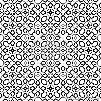 SEAMLESS BLACK AND WHITE GEOMETRIC PATTERN Vector Illustration