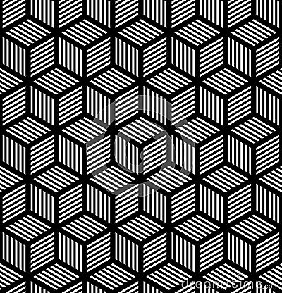 Seamless geometric texture in op art design. Vector Illustration