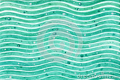 Seamless geometric watercolor wave pattern on paper texture. Stock Photo