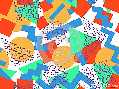 Seamless geometrical memphis pattern Vector Illustration