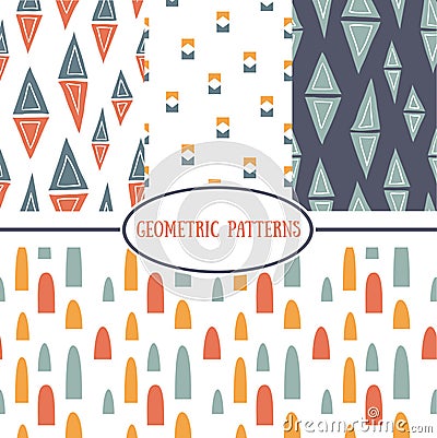 Seamless geometrical patterns Vector Illustration