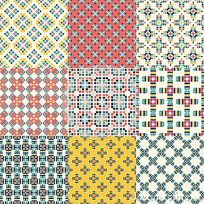 Seamless geometrical patterns Vector Illustration