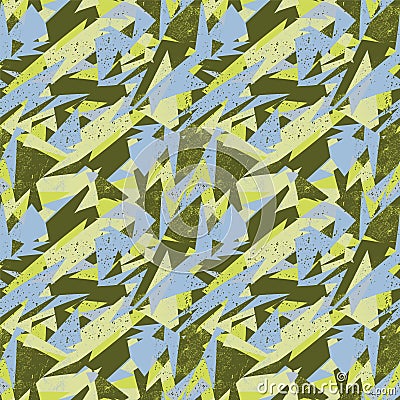 Seamless geometry urban pattern with triangular elements and grunge spots Vector Illustration