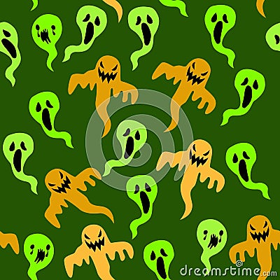 Seamless ghost pattern background vector Vector Illustration