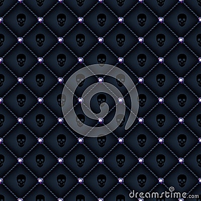 Seamless glam black quilted background. Vector Illustration