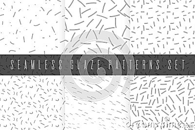 Seamless glaze patterns set Vector Illustration