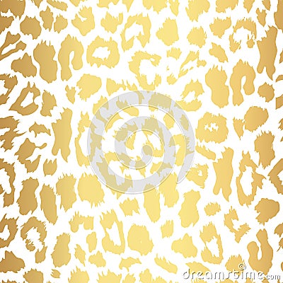 Seamless gold leopard print. Vector pattern, texture, background Vector Illustration