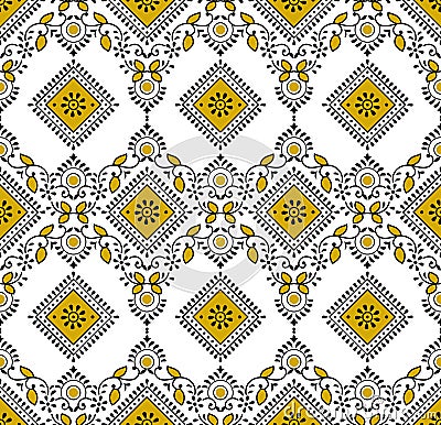 Seamless gold traditional indian pattern Vector Illustration