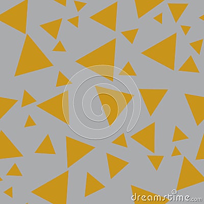 Seamless gold yellow triangles repeat pattern print background Vector Illustration