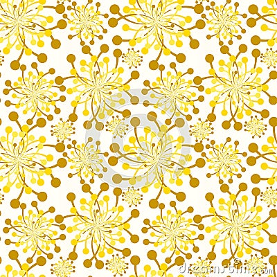 Seamless Golden Bouquets Fall Pattern Stock Photo