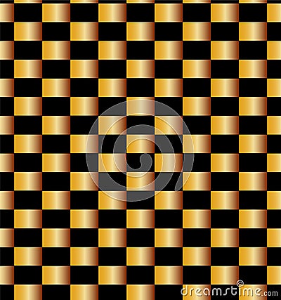 Seamless Golden Bricks Pattern on Black Background. Suitable for textile, fabric and packaging Vector Illustration