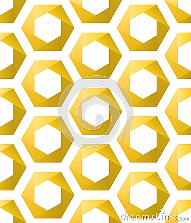 Seamless Golden hexagons as honeycombs Vector Illustration