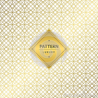 Seamless golden luxury patterns on white background. Vector ill Cartoon Illustration