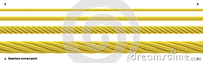 Seamless golden rope shiny gold cable Stock Photo