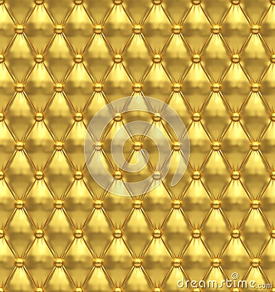 Seamless Golden Soft-tufted Upholstery Wall Stock Photo