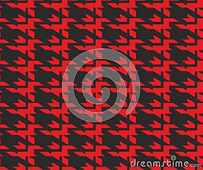 Seamless goose foot pattern,red background,geometric shapes. - vector Vector Illustration