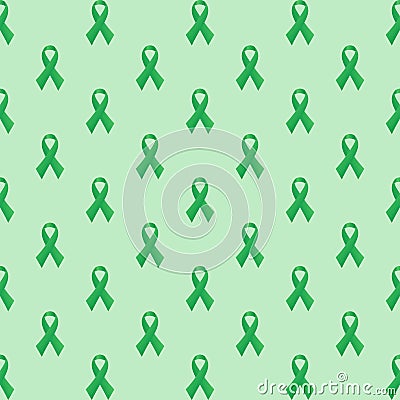 Seamless green awareness ribbon, isolated vector illustration Vector Illustration