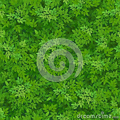 Seamless green foliage pattern. Green leaves background. Floral decor. Vector Illustration