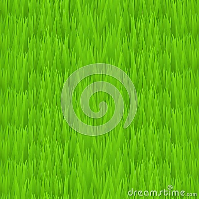 Seamless green grass texture. Tileable early spring green grass background. Vector Illustration